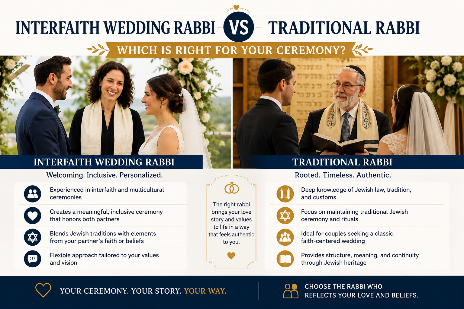 Blog Interfaith Wedding Rabbi vs Traditional Rabbi: Which Is Right for Your Ceremony?
